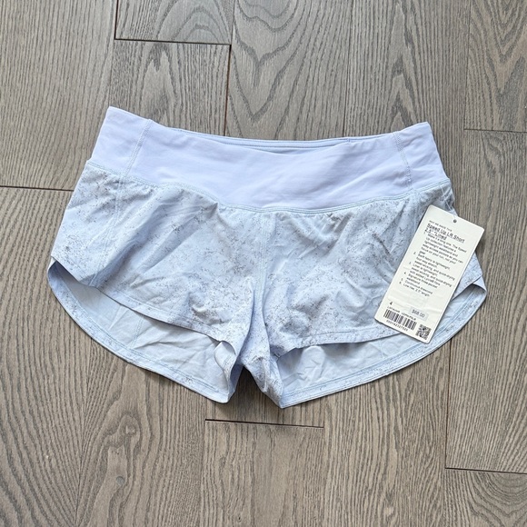 Lululemon Speed Up LR Shorts 2.5” Lined Size 4 Light Blue Gray Marble - Picture 1 of 4
